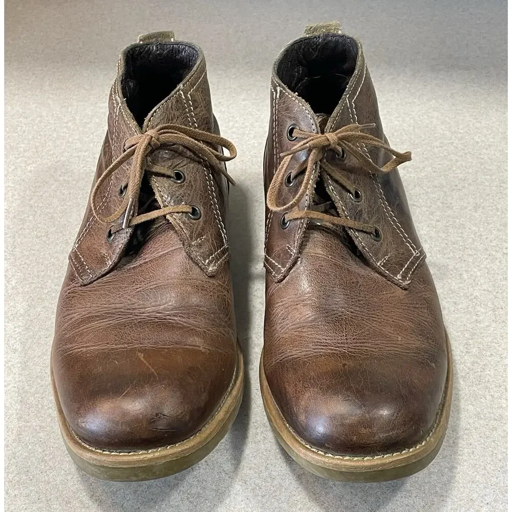 Bed Stu Brown Leather Ankle Boots Men’s Size 8/EUR 41 Casual Lace Up Chukka Shoe